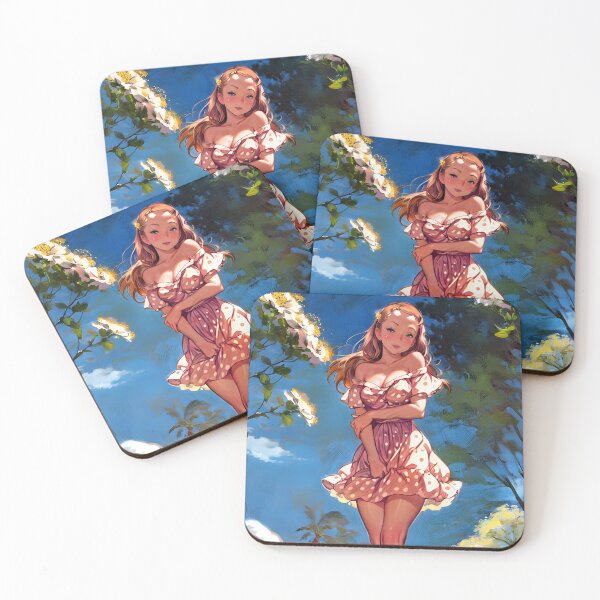 Item preview, Remy Lacroix as a Retro Vintage Pinup 50s in a Polka Dot Dress in the Meadow with flowers 2 designed and sold by Isdinval.