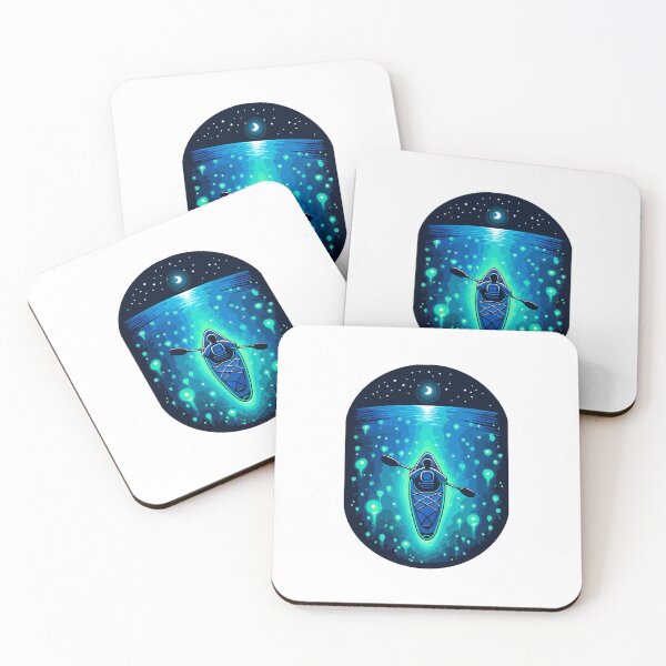 Item preview, Starry Night Kayaking Adventure - Luminescent Wates designed and sold by Akioos.