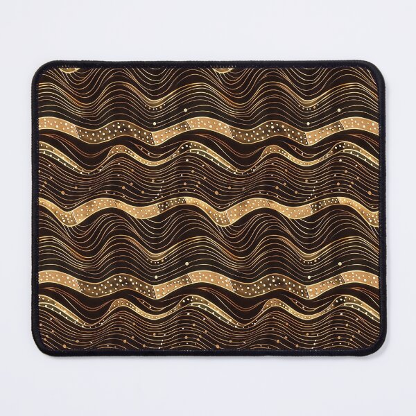 Item preview, Brown and Gold Wavy Stripes designed and sold by Repetra.