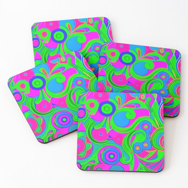Item preview, Pink Blossoms in Emerald Green: Vibrant Pattern designed and sold by GrizzlyCollective.