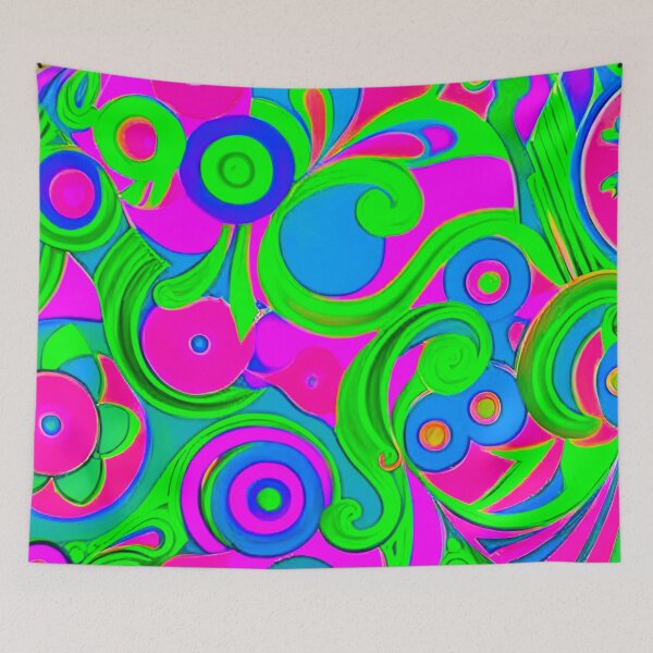 Item preview, Pink Blossoms in Emerald Green: Vibrant Pattern designed and sold by GrizzlyCollective.