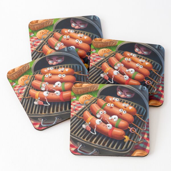 Item preview, Sausages in fear. designed and sold by MyHappyArtShop.