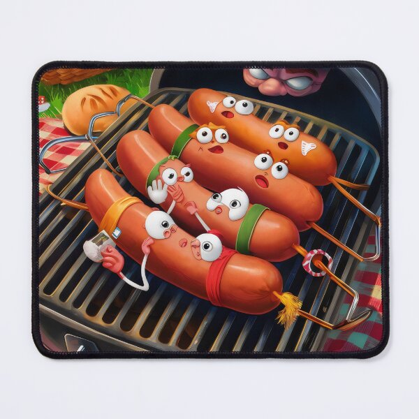 Item preview, Sausages in fear. designed and sold by MyHappyArtShop.