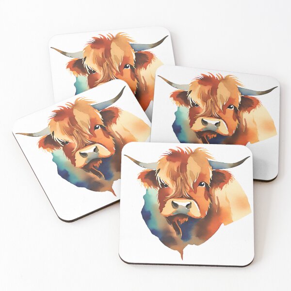Item preview, Watercolour Highland Cow Heilan Coo designed and sold by Cheeky-Tito.