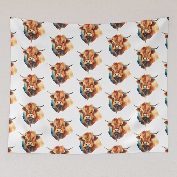 Item preview, Watercolour Highland Cow Heilan Coo designed and sold by Cheeky-Tito.