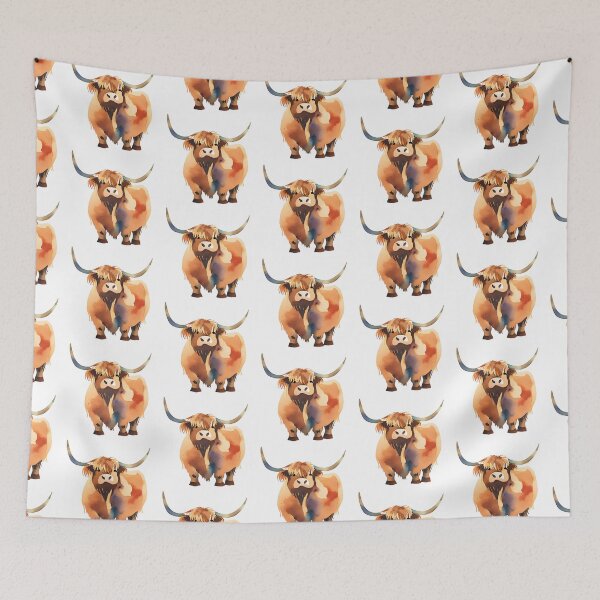 Item preview, Watercolour Highland Cow Heilan Coo designed and sold by Cheeky-Tito.