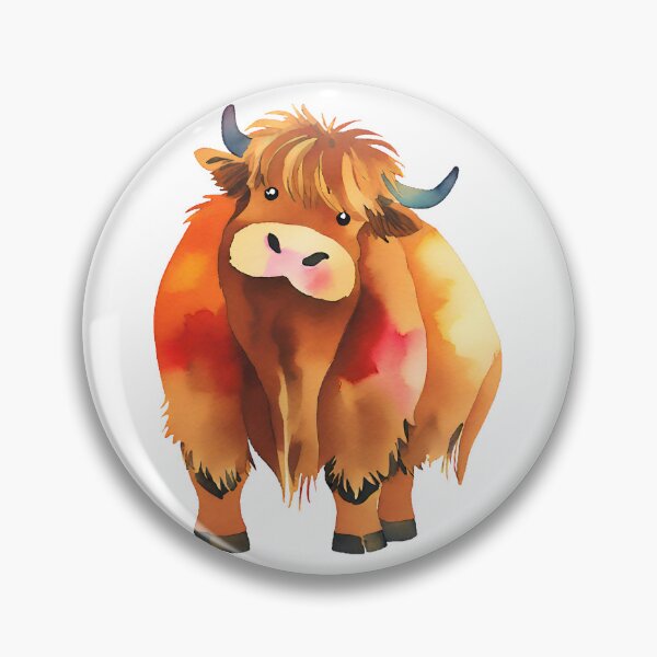 Item preview, Watercolour Highland Cow Heilan Coo designed and sold by Cheeky-Tito.