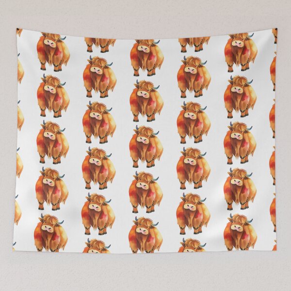 Item preview, Watercolour Highland Cow Heilan Coo designed and sold by Cheeky-Tito.