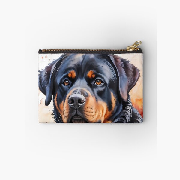 Item preview, Watercolor picture of a Rottweiler dog designed and sold by Petalandfur.