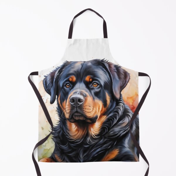 Item preview, Watercolor picture of a Rottweiler dog designed and sold by Petalandfur.
