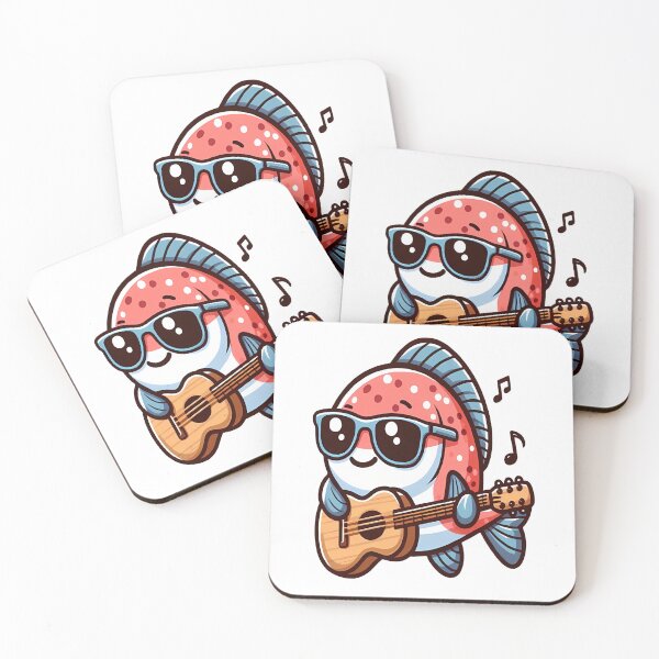 Item preview, Cute Salmon With Sunglasses Playing Guitar designed and sold by Ella_Sketch.