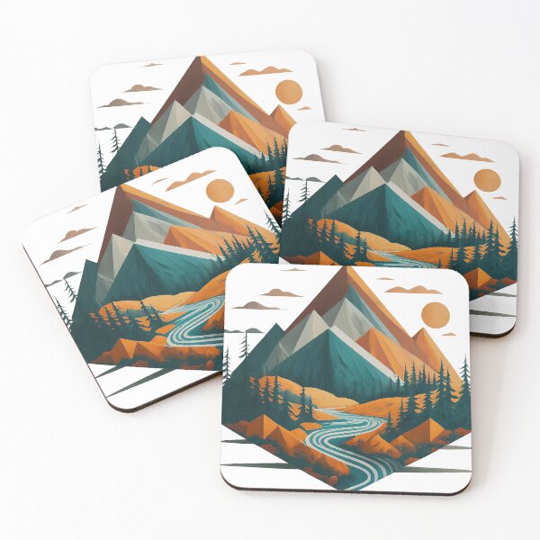 Item preview, Geometric Mountain Landscape designed and sold by 3MillsDesign.