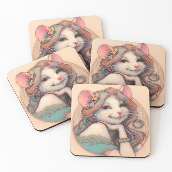 Item preview, Rat Girl in style of Art Noveau designed and sold by RedJasmine.