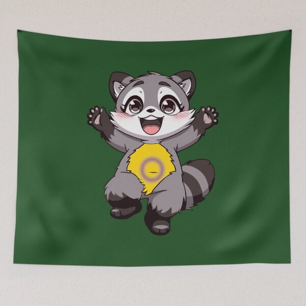 Item preview, Cute Raccoon with Intersex Pride Flag Colored Tummy, Subtle Intersex Design designed and sold by Travelslightly.