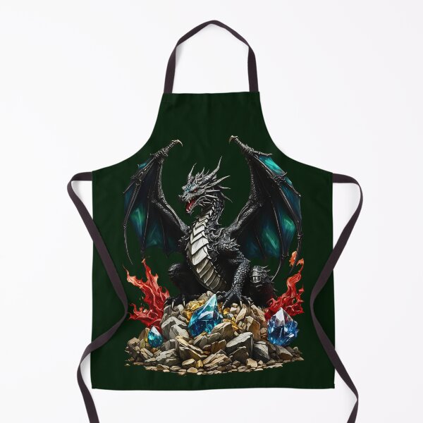 Item preview, Black Dragon protecting his gems treasure designed and sold by BorgSpareParts.