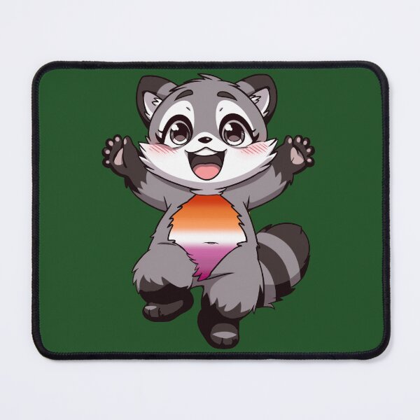 Item preview, Cute Raccoon with Lesbian Pride Flag Colored Tummy, Subtle Lesbian Design designed and sold by Travelslightly.