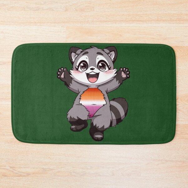 Item preview, Cute Raccoon with Lesbian Pride Flag Colored Tummy, Subtle Lesbian Design designed and sold by Travelslightly.
