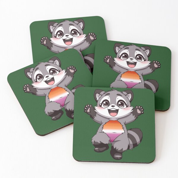Item preview, Cute Raccoon with Lesbian Pride Flag Colored Tummy, Subtle Lesbian Design designed and sold by Travelslightly.