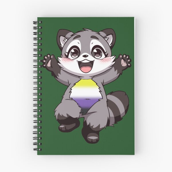Item preview, Cute Raccoon with Nonbinary Pride Flag Colored Tummy, Subtle Enby Design designed and sold by Travelslightly.