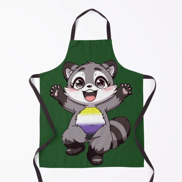 Item preview, Cute Raccoon with Nonbinary Pride Flag Colored Tummy, Subtle Enby Design designed and sold by Travelslightly.