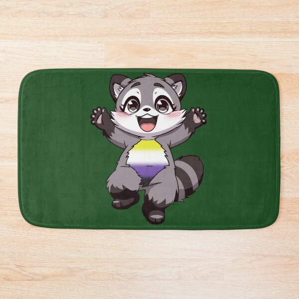 Item preview, Cute Raccoon with Nonbinary Pride Flag Colored Tummy, Subtle Enby Design designed and sold by Travelslightly.