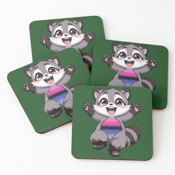 Item preview, Cute Raccoon with Omnisexual Pride Flag Colored Tummy, Subtle Omni Design designed and sold by Travelslightly.