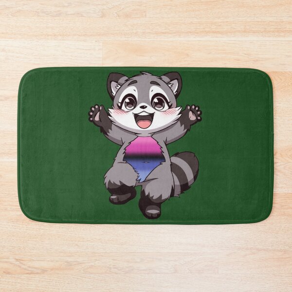 Item preview, Cute Raccoon with Omnisexual Pride Flag Colored Tummy, Subtle Omni Design designed and sold by Travelslightly.