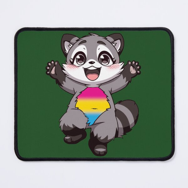 Item preview, Cute Raccoon with Pansexual Pride Flag Colored Tummy, Subtle Pan Design designed and sold by Travelslightly.