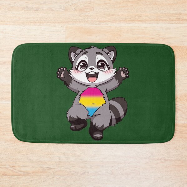 Item preview, Cute Raccoon with Pansexual Pride Flag Colored Tummy, Subtle Pan Design designed and sold by Travelslightly.