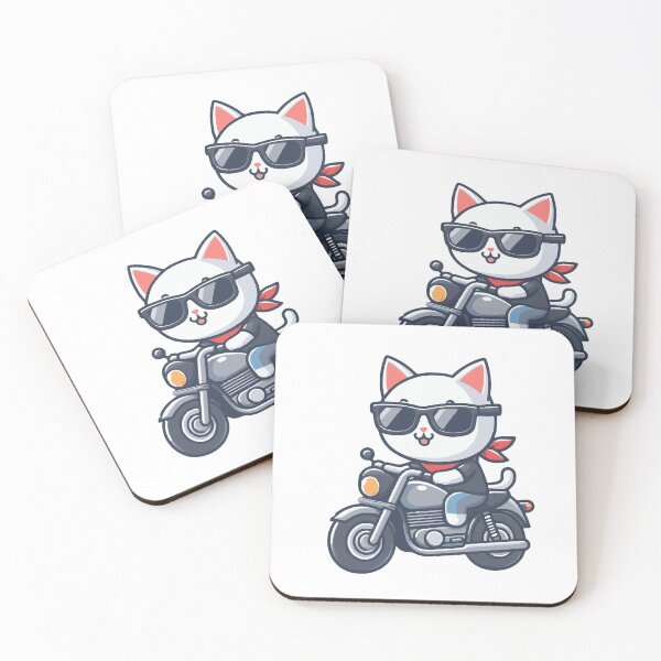 Item preview, Cat on motorbike kawaii designed and sold by SekoOne.