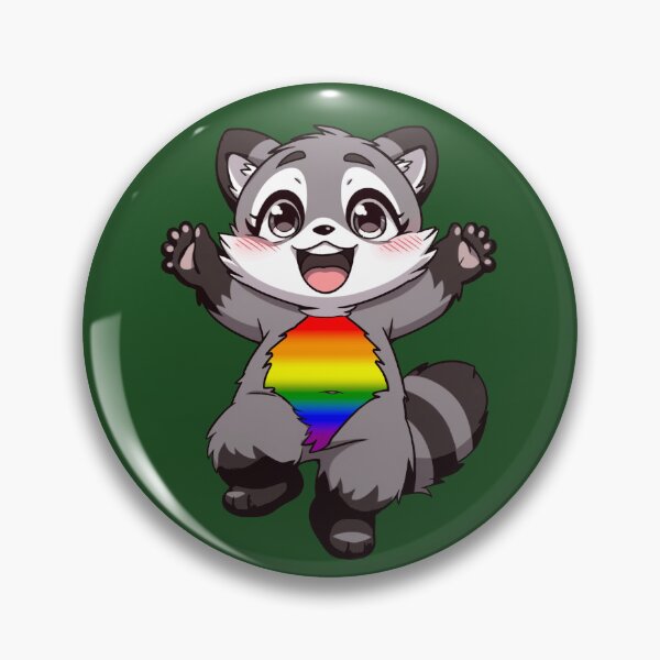Item preview, Cute Raccoon with LGBTQIA++ Rainbow Pride Flag Colored Tummy, Subtle Gay Pride Design designed and sold by Travelslightly.