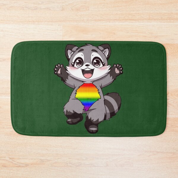 Item preview, Cute Raccoon with LGBTQIA++ Rainbow Pride Flag Colored Tummy, Subtle Gay Pride Design designed and sold by Travelslightly.