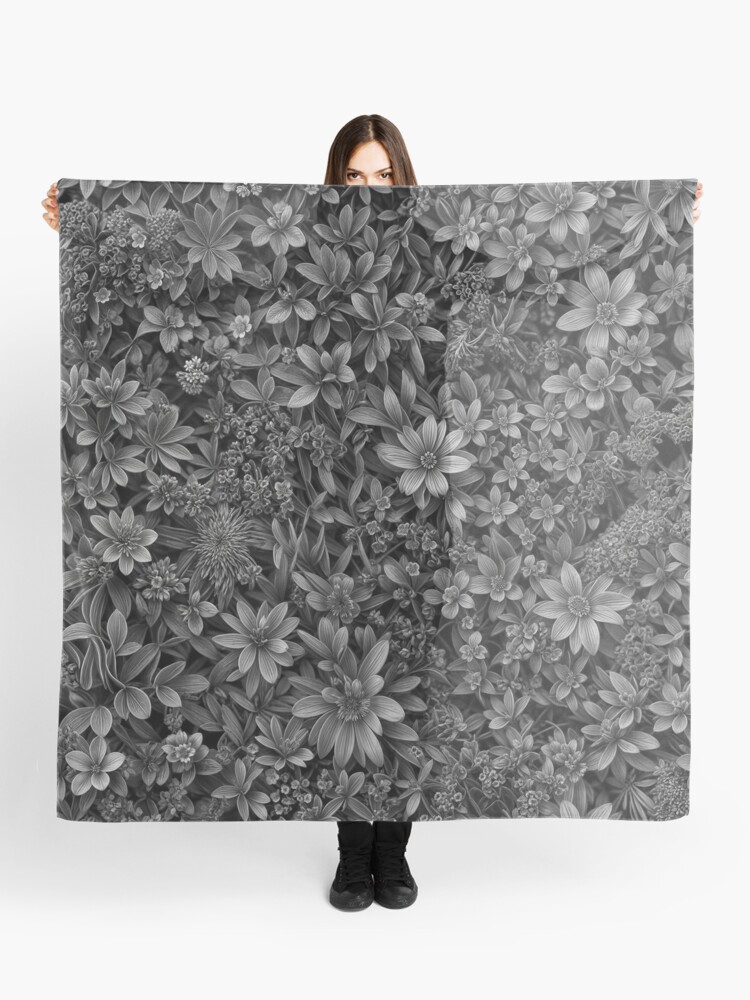Aperçu 1 sur 3. Foulard avec l'œuvre Flowers field 44 créée et vendue par oduchossoir.