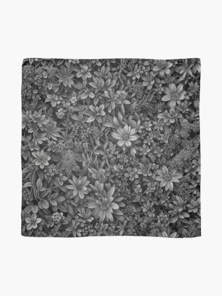 Aperçu 2 sur 3. Foulard avec l'œuvre Flowers field 44 créée et vendue par oduchossoir.