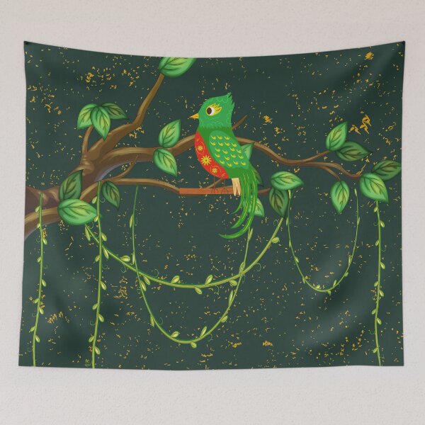 Item preview, Mystical Quetzal Green Tropical Forest Pattern Vines Branch designed and sold by julyperson.