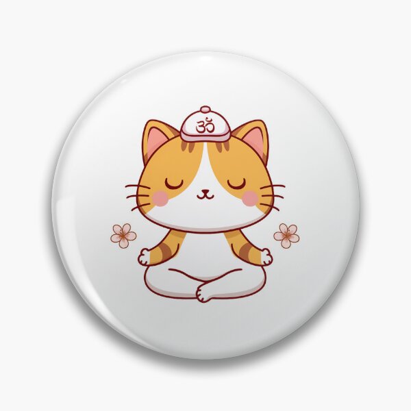 Item preview, Meditating Cat With Lotus Flowers designed and sold by canvadreamer444.