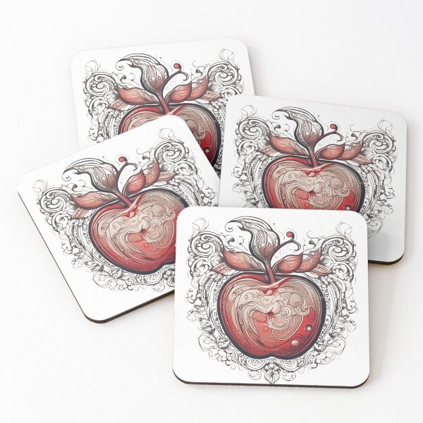 Item preview, Tatoo-style red apple design designed and sold by DesignsbySimons.