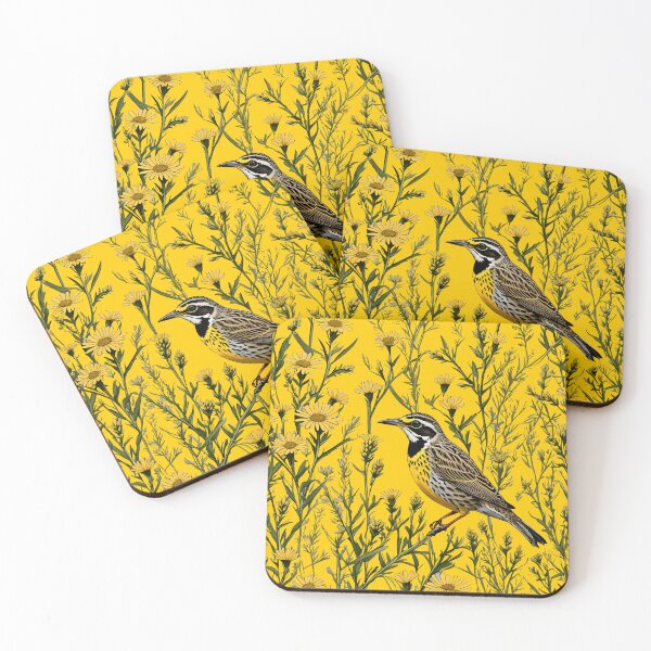 Item preview, A Western Meadowlark Surrounded By Goldenrod Flowers 1 designed and sold by taiche.