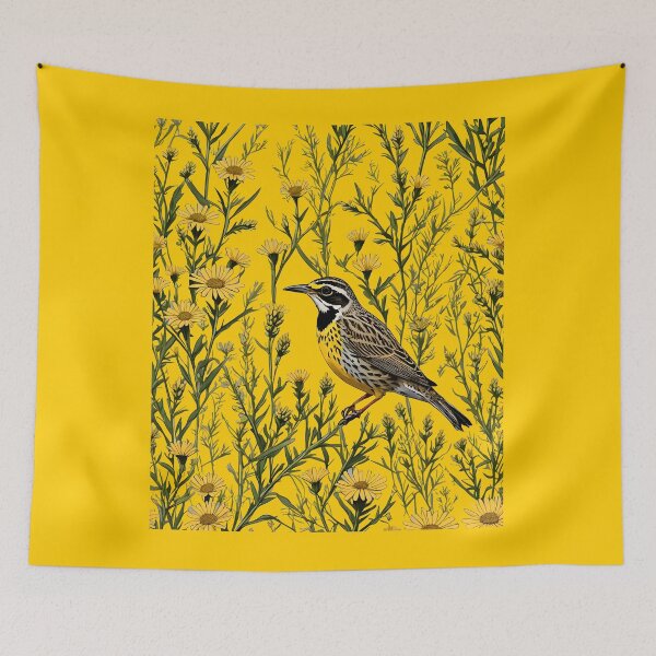 Item preview, A Western Meadowlark Surrounded By Goldenrod Flowers 1 designed and sold by taiche.