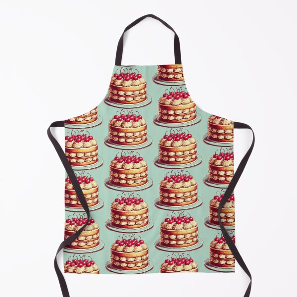 Item preview, Vintage Cake, Retro Buttercream Cake with Cherries designed and sold by LittleLoveFinds.