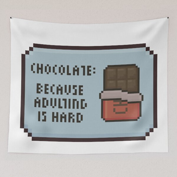 Item preview, Pixel Art Chocolate Design - Funny Adulting Quote designed and sold by ThePixeler.