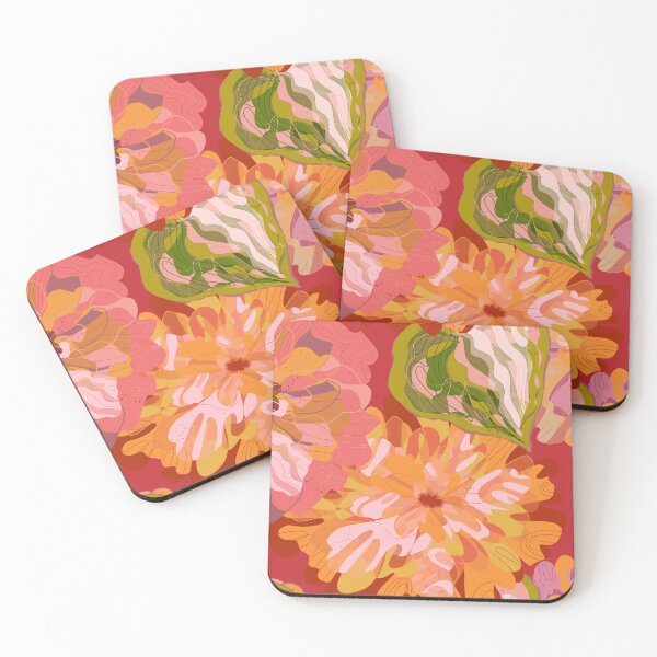 Item preview, Stylized peonies flowers  pattern in Japanese Style designed and sold by NayaChu.