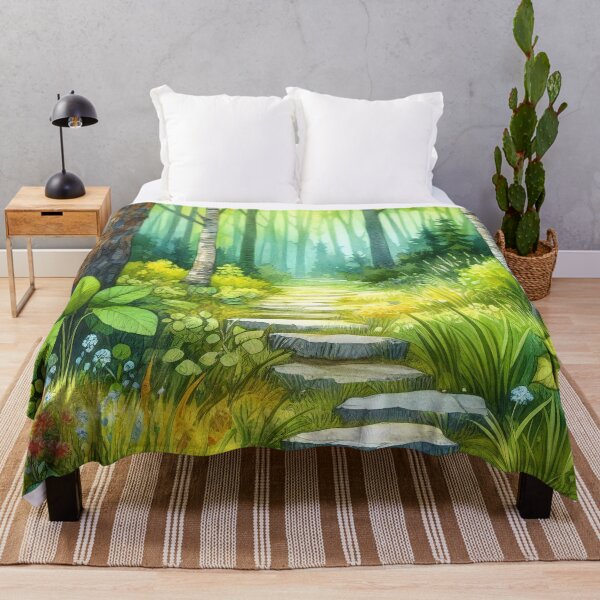 Item preview, Enchanted Green Path A Serene Woodland Walk designed and sold by ArtComixHaven.