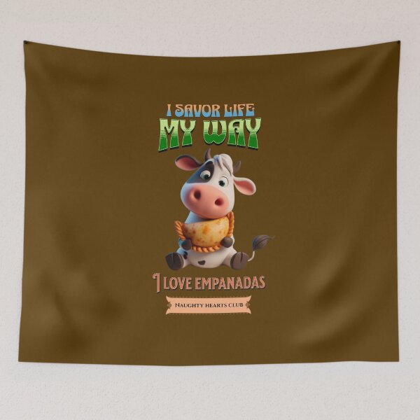 Item preview, I savor life my way. A cow eating empanada designed and sold by I-love-music.