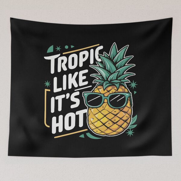 Item preview, Trendy Cartoon Pineapple with Green Sunglasses - 'Tropic Like It's Hot' Design designed and sold by Shirtlify.