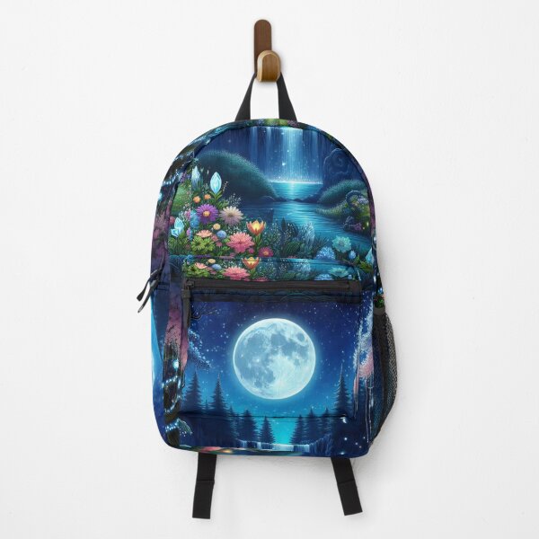 Item preview, Moonlight Mystique Enchanted Forest Waterfall designed and sold by ArtComixHaven.
