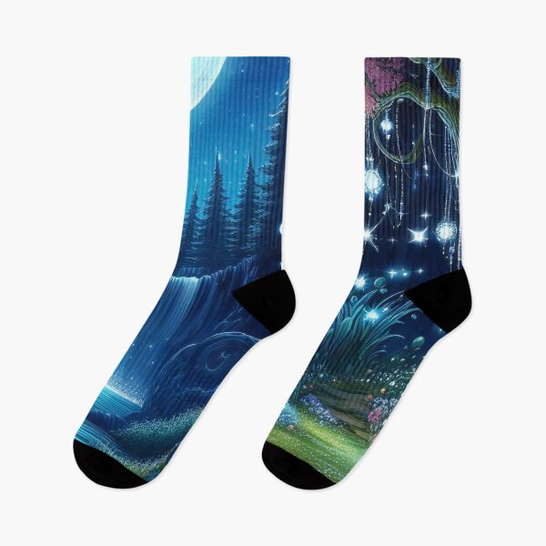 Item preview, Moonlight Mystique Enchanted Forest Waterfall designed and sold by ArtComixHaven.