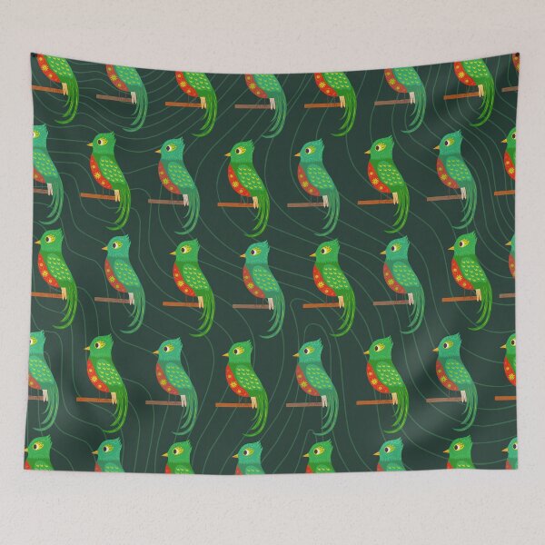 Item preview, Resplendant Quetzal Pattern Green Tropical Forest   designed and sold by julyperson.