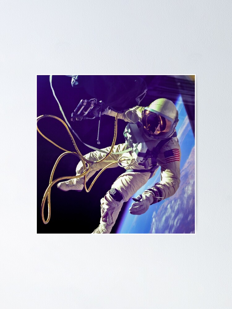 Thumbnail 1 of 3, Poster, Spacewalk - NASA First Space Walk Digital Art designed and sold by verypeculiar.