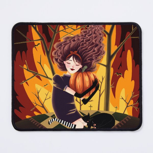 Item preview, Vampire Girl Hugging Pumpkin Halloween Drawing Illustration designed and sold by Chloes-drawings.